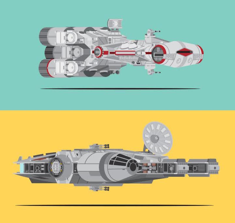 Illustration for article titled All the awesome spaceships and vehicles of Star Wars in one cool graphic